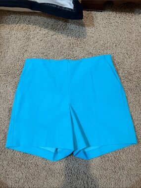 Rachel Zoe High-Waist Turquoise Blue Shorts